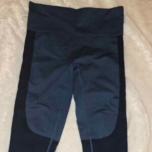 High-Waisted Blue & Black Athletic Leggings